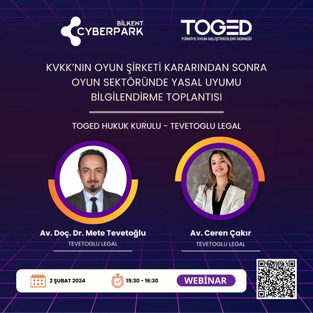 KVKK'nın Oyun Sektöründe Yasal Uyumu Webinarı 2 Şubat'ta Gerçekleşiyor